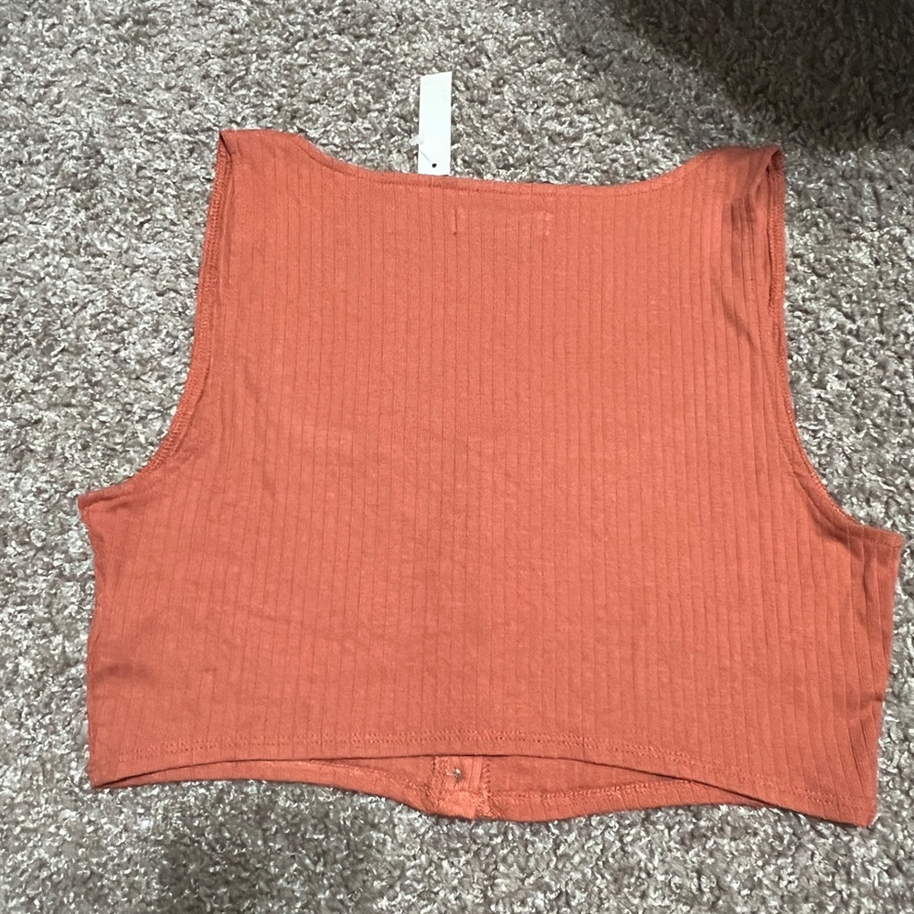NWT Madewell Ribbed Bralette Tank Top in Orange “salvage barn” - Picture 3 of 4